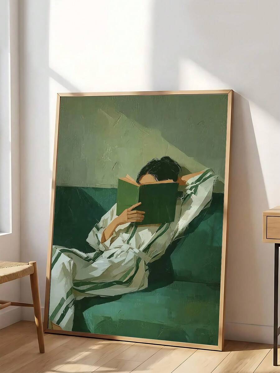 Woman with flower print for bedroom reading nook living room or vanity area