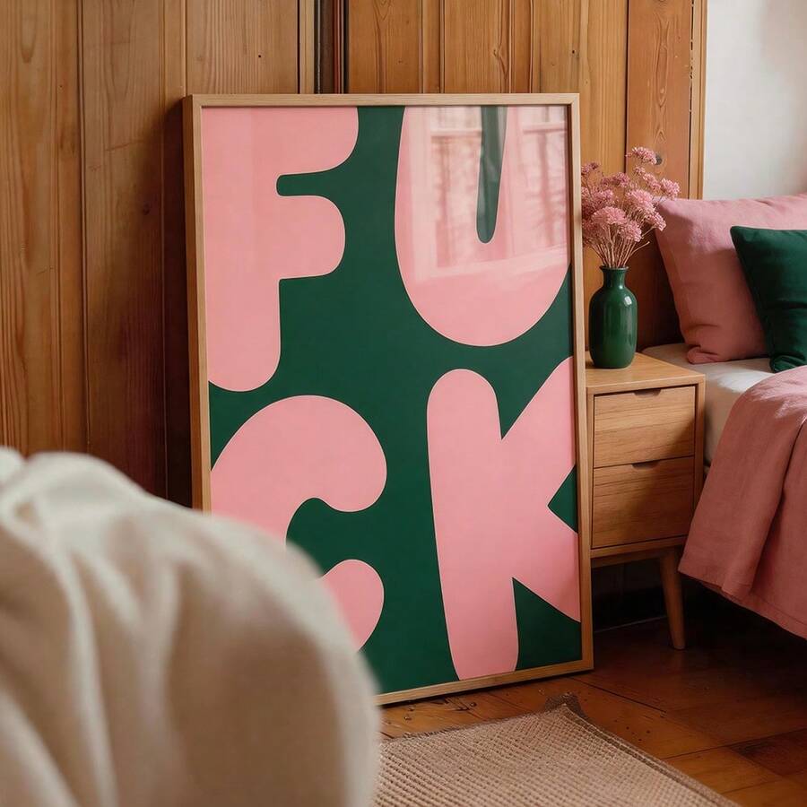 Three retro dopamine poster prints in silver frames