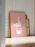 Cute goose print for powder room nursery or playful bathroom decor