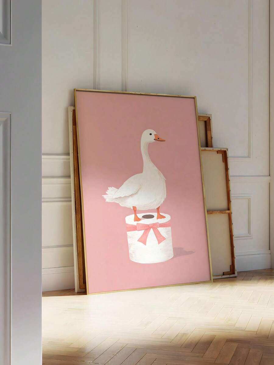 Cute goose print for powder room nursery or playful bathroom decor