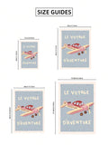 Size guide for pastel airplane canvas poster from 21 by 30 to 50 by 70 centimeters