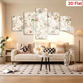 Chinoiserie wall decor single framed cream floral bird print above sofa with neutral room styling