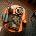 Green wall decor tabletop print with tiger scholar quote and cozy gift styling