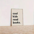 Book-themed canvas wall art styled for a cozy reading nook
