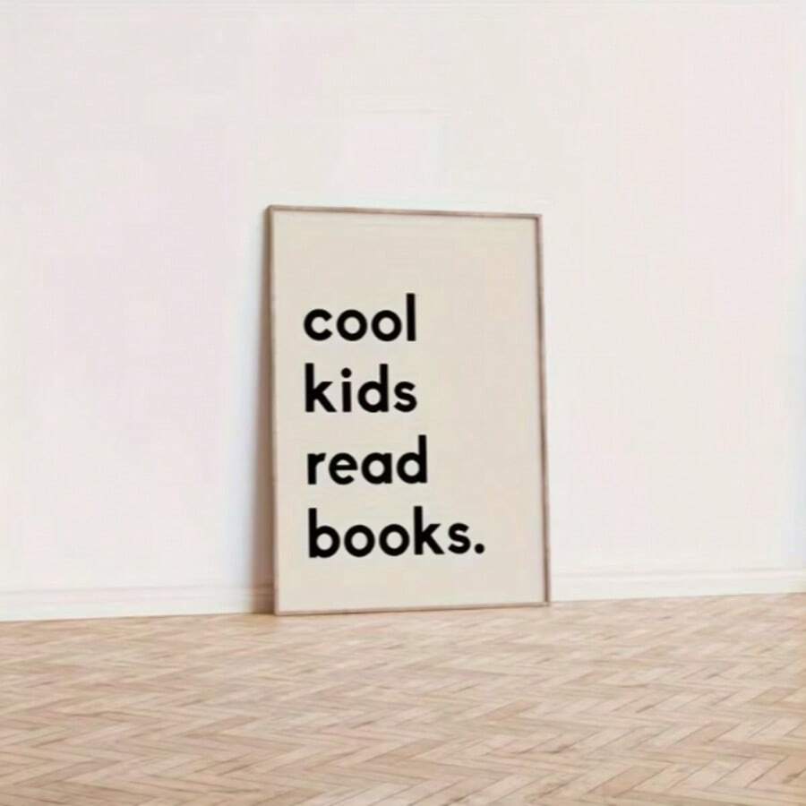 Book-themed canvas wall art styled for a cozy reading nook