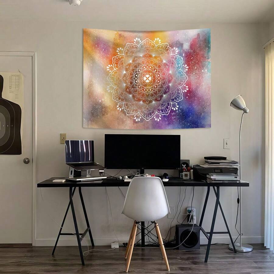 Hippie wall decor tapestry with Indian inspired mandala design