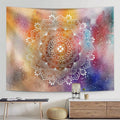 Mandala tapestry displayed as photo backdrop for living room wall