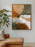 Emerald Green Abstract Mid-Century Modern Japandi Dot Canvas Poster 