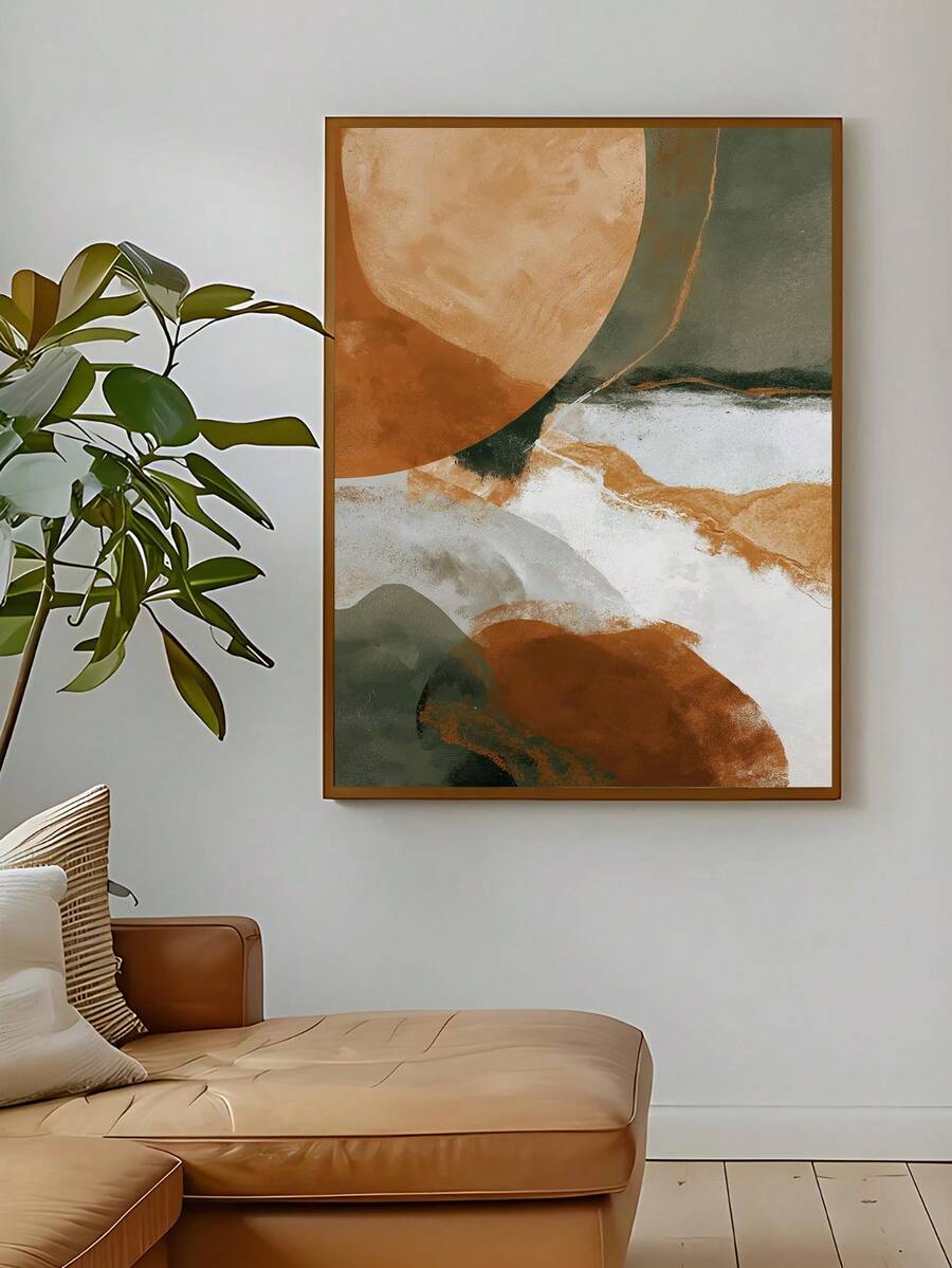 Emerald Green Abstract Mid-Century Modern Japandi Dot Canvas Poster 