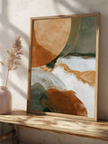 Emerald Green Abstract Mid-Century Modern Japandi Dot Canvas Poster 