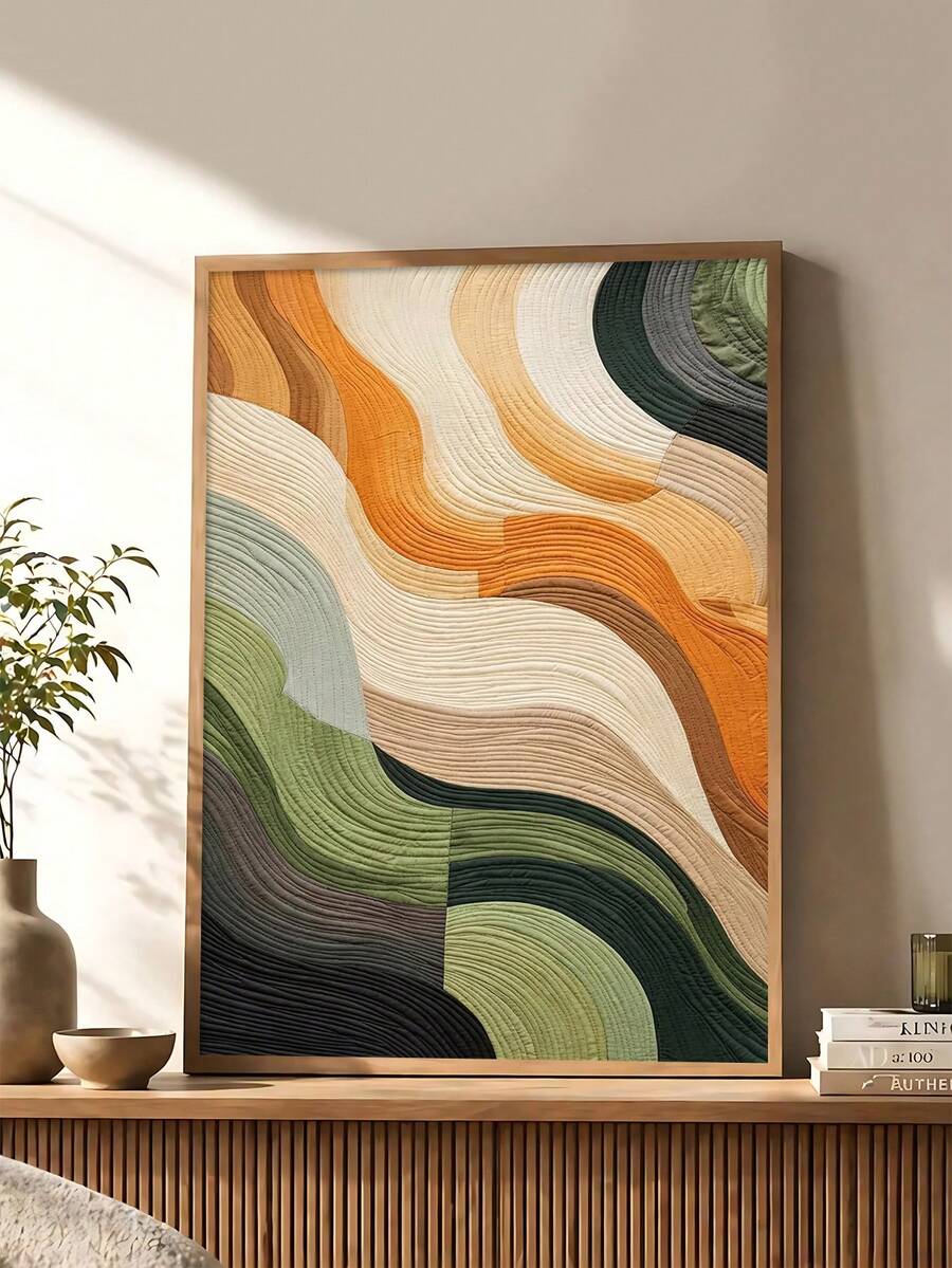Emerald Green Abstract Mid-Century Modern Japandi Dot Canvas Poster 