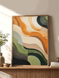Emerald Green Abstract Mid-Century Modern Japandi Dot Canvas Poster 