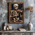 Macabre Halloween wall decor preview with skeleton violin artwork