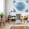 Watercolor mandala tapestry variant with multicolor bohemian pattern