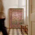 Large Persian botanical poster in bright room