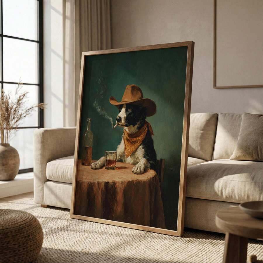 Three-piece humorous animal canvas poster set