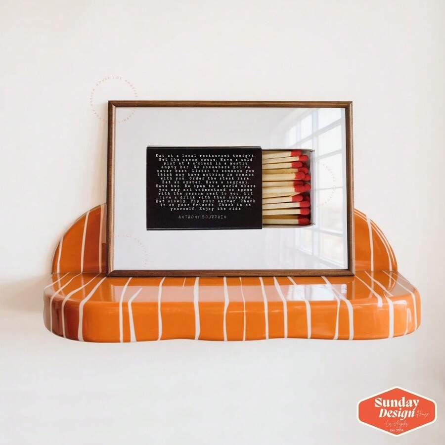 Framed foodie quote poster for dining room or cafe decor