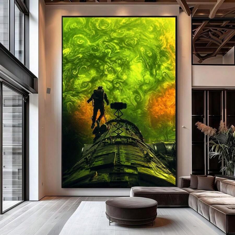 Project Hail Mary poster with astronaut spacecraft and glowing green nebula scene