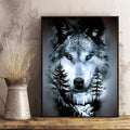 Modern wolf wall art poster for bedroom office den cabin and nature gallery wall