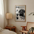 Cute puppy typography canvas poster with halftone photo