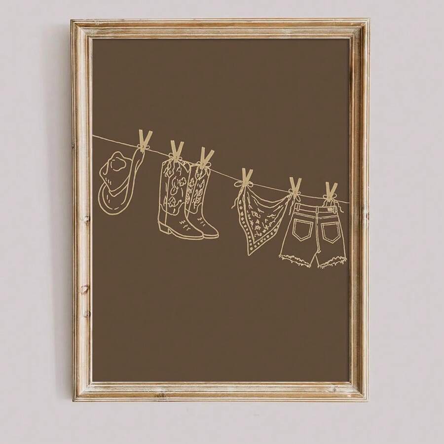 Western wall art for bedroom laundry room closet mudroom or farmhouse hallway decor