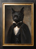 Moody gothic wall art with bow tie bat gentleman