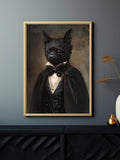 Victorian bat animal portrait in ornate frame