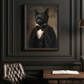 Vintage animal portrait wall art with black cloak