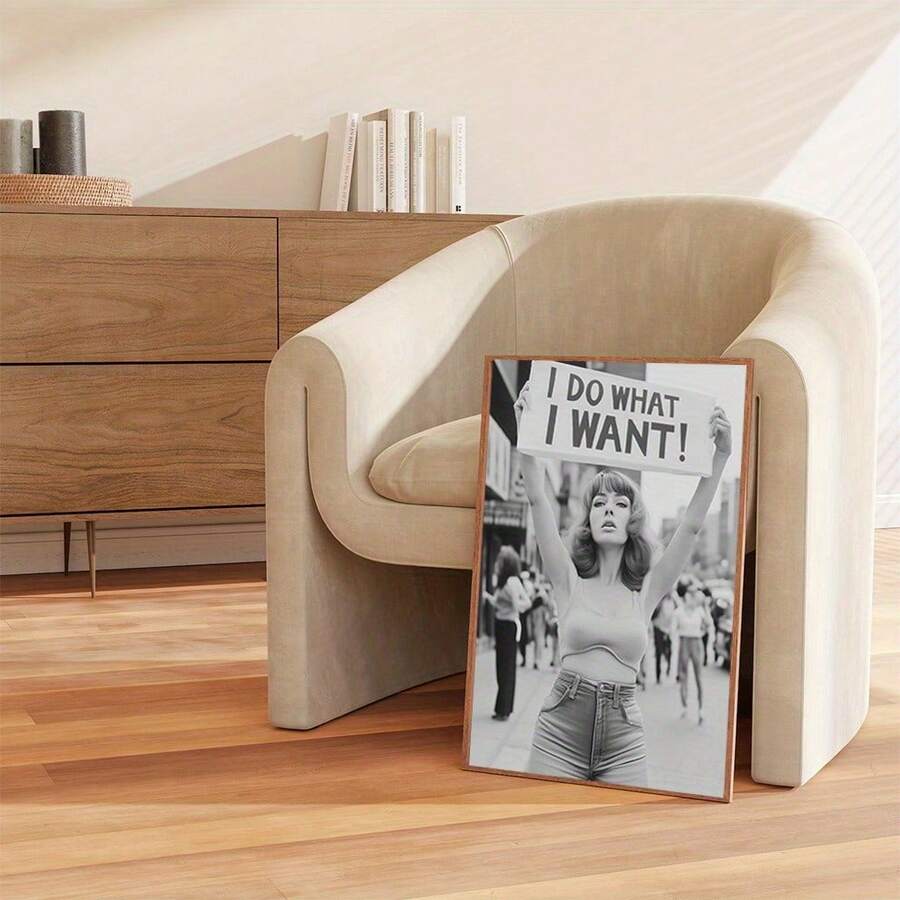 I Do What I Want To Do Retro Protest Black And White Girl Power Canvas Poster
