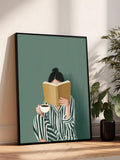Unframed reading by the window canvas print