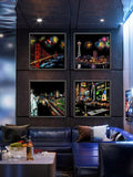 Urban travel gallery wall prints in framed 2x2 grid