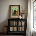 Cute black cat poster mockup for bedroom dorm or gallery wall decor