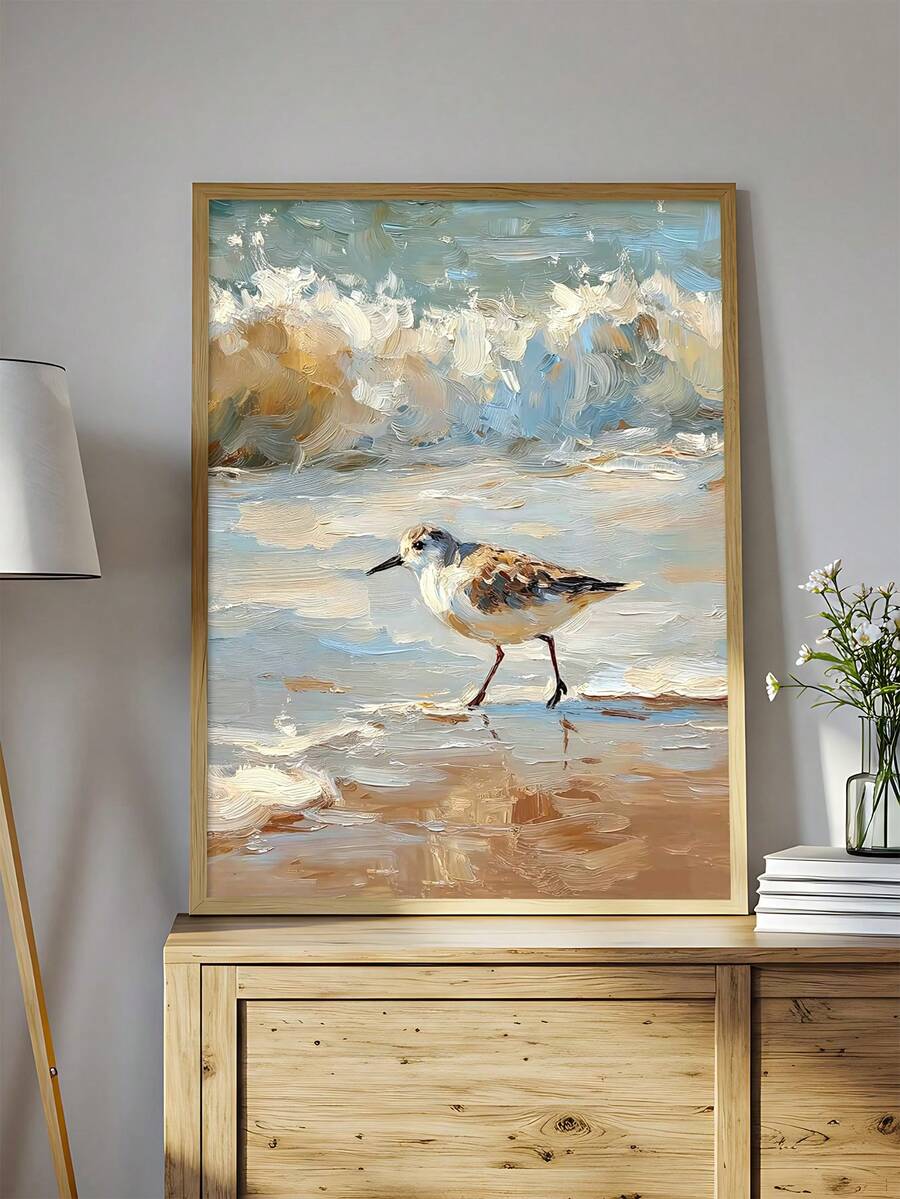Ocean bathroom decor preview with blue aqua gray tan and coastal humor
