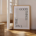 Modern cream and beige quote poster with square line border