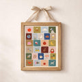 Educational ABC wall print in light wood frame