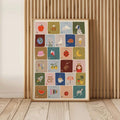 Framed kids room typography wall art with hanging ribbon