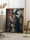 Witch toilet poster preview for powder room gothic home or seasonal display