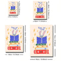 Size guide for whimsical rabbit nursery canvas poster display options