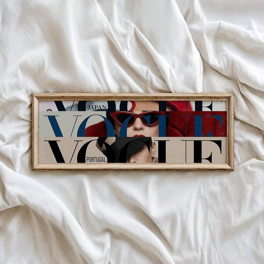 Panoramic fashion magazine collage wall art print