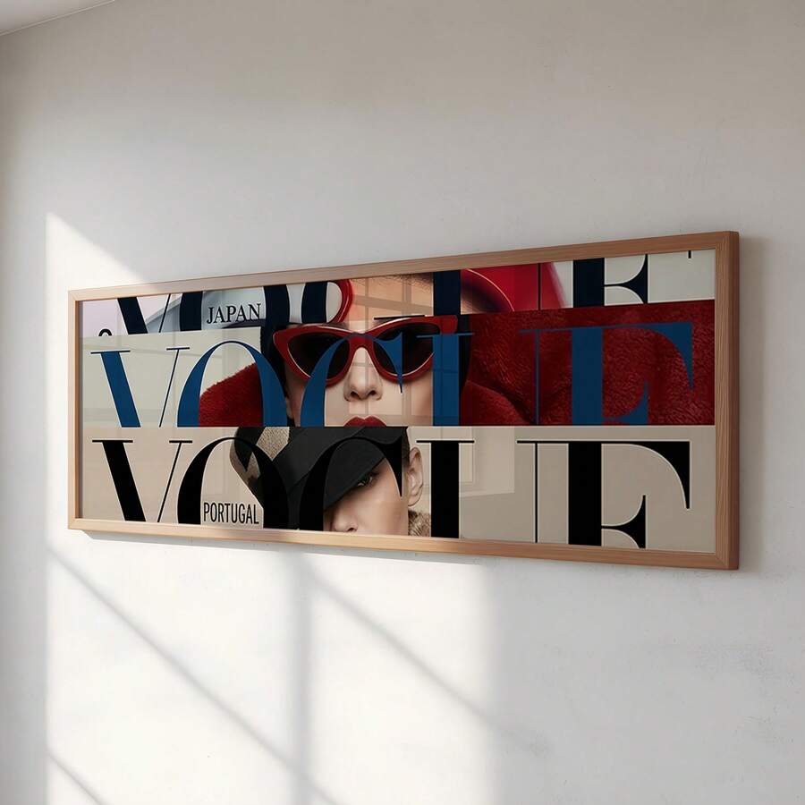 Panoramic fashion magazine collage wall art print