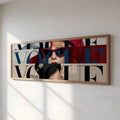 Vogue style editorial poster with model faces and typography