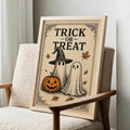 Autumn Halloween canvas decor in warm neutral tones