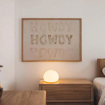 Boho western Howdy canvas poster in neutral tones