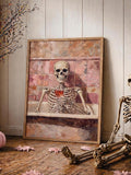 Spooky bathtub art preview with gold black and wood frame options