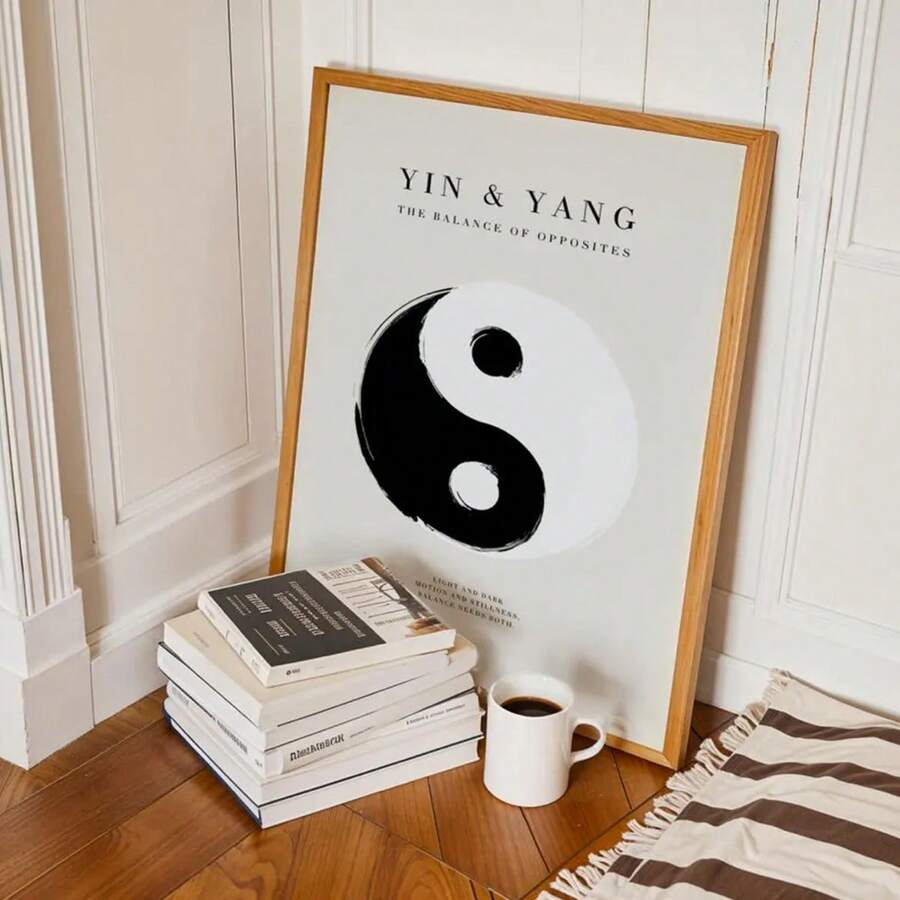 Abstract black and white spiritual wall decor