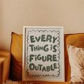 Optimistic cream and sage poster for a creative workspace