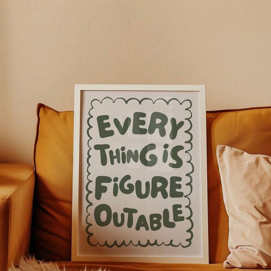 Optimistic cream and sage poster for a creative workspace