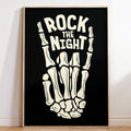 Rock The Night Fashionable Skeleton Halloween Canvas Poster