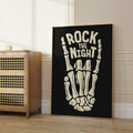 Rock The Night Fashionable Skeleton Halloween Canvas Poster