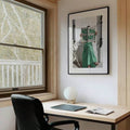 Are You Ready framed poster with white mat in office setting